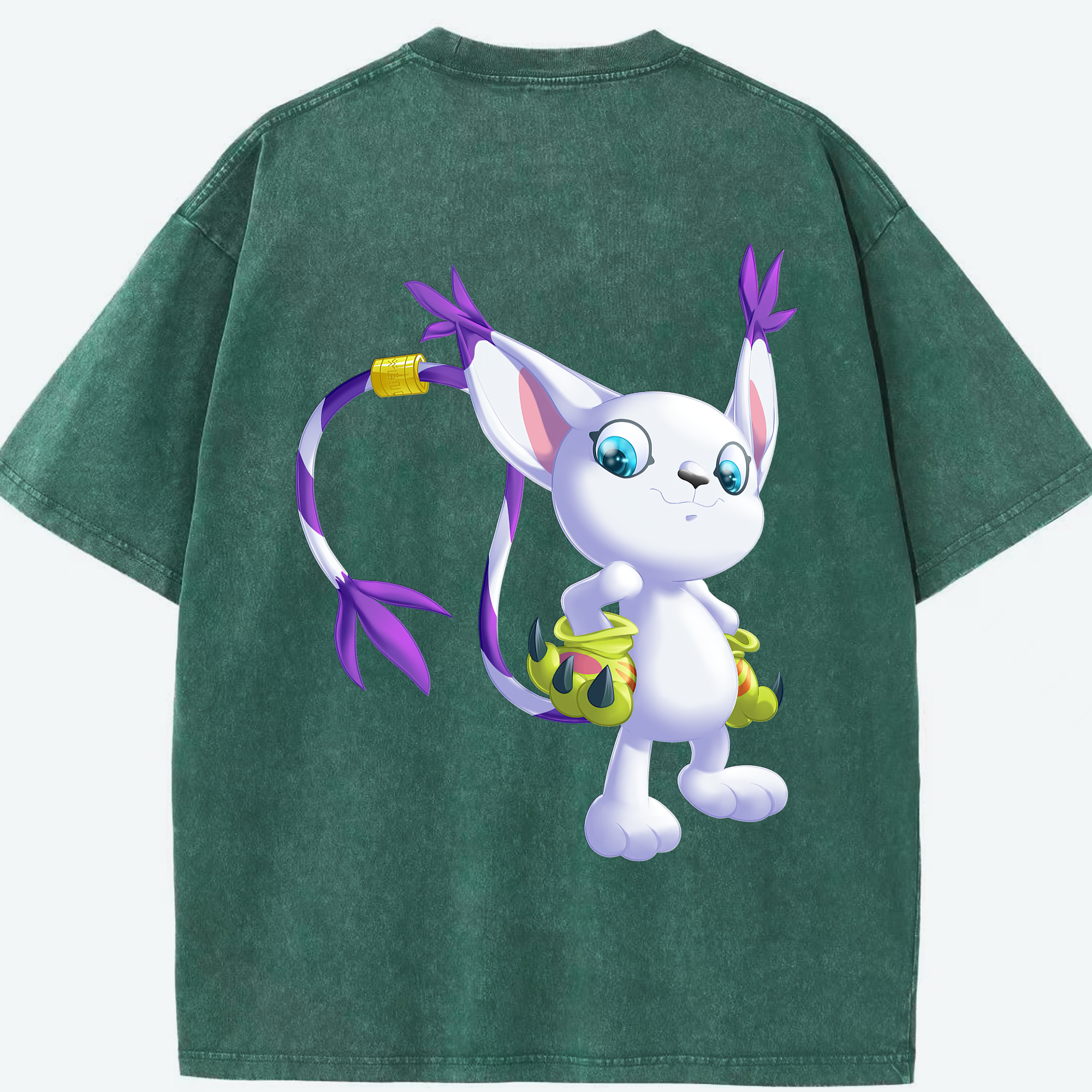 （画像用） Digimon デジタルモンスター/デジモン 綿100% ヴィンテージ風 半袖Tシャツ（背面プリント）